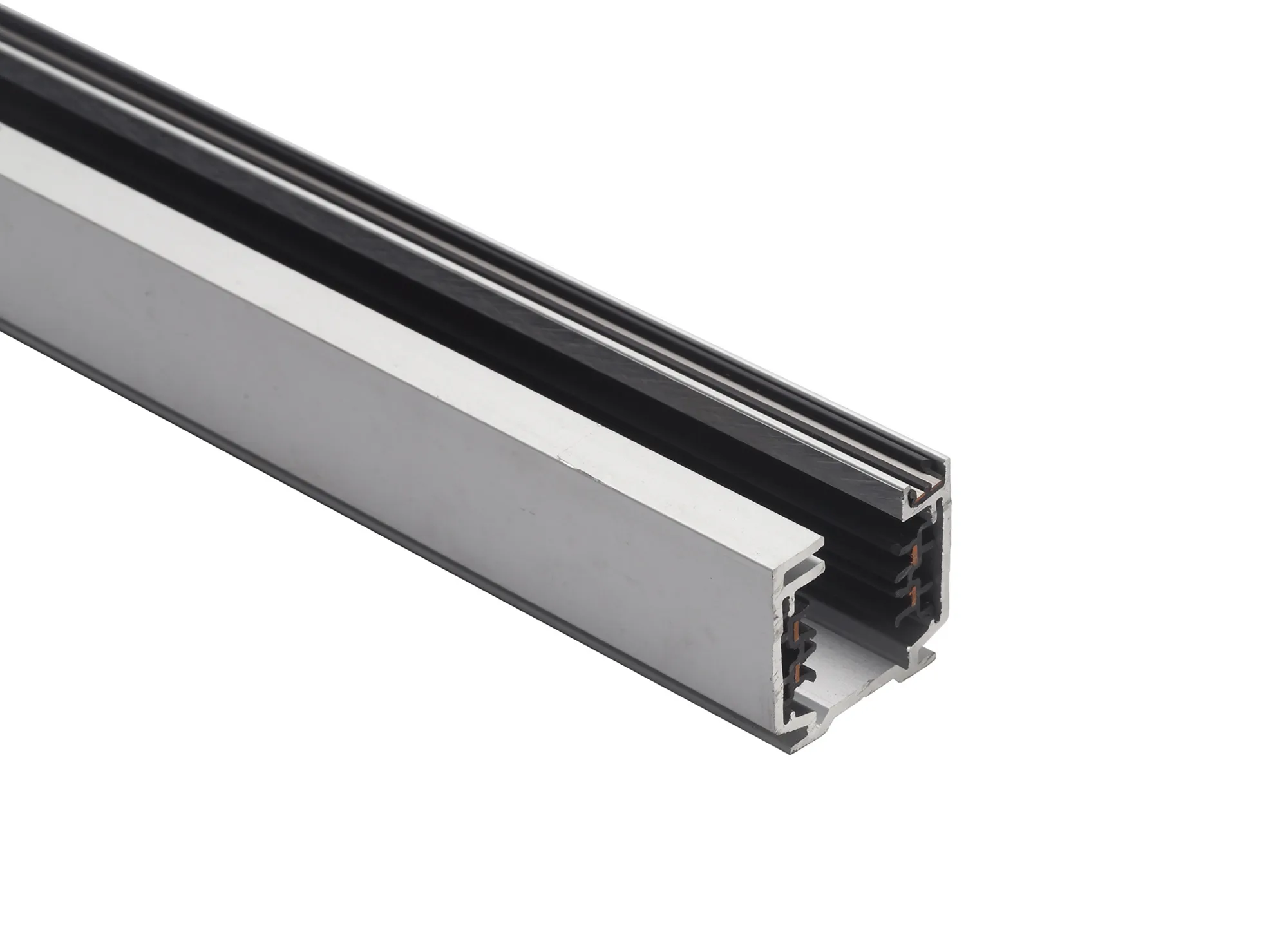 225-203  2m Silver Anodised Aluminium Surface Mounted Track 36 x 32mm With Data Bus